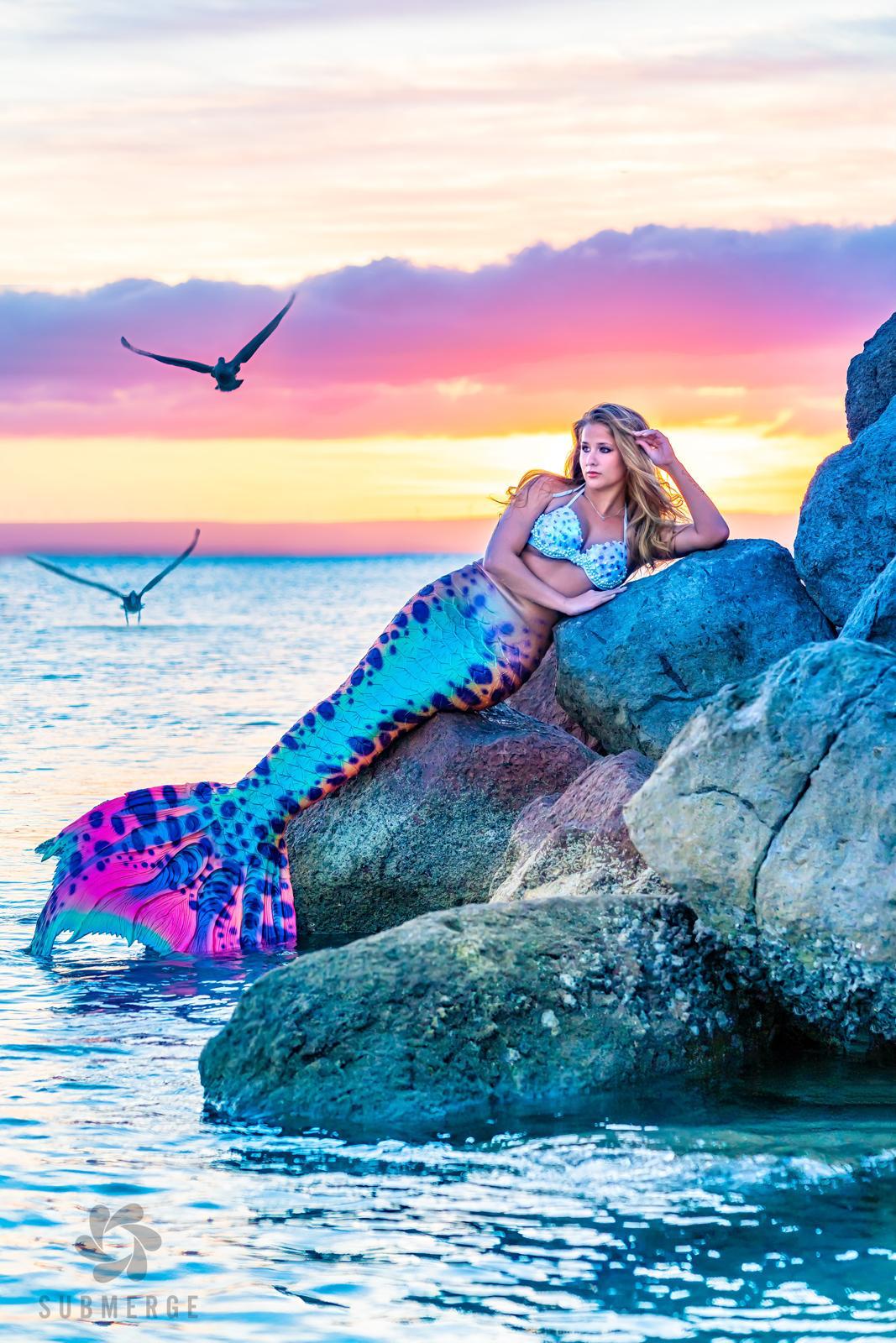 Mermaid at sunset